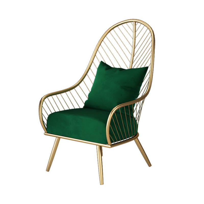 Glam Accent Chair Living Room Reclining Basic Four Legs Pillow Back Parsons Chair Green 1 Piece Clearhalo 'Accent Chairs' 'accent_chairs' 'Chairs & Seating' 'furn' 'furn_accent_chairs' 'Furniture' 'Living Room Furniture' 6656197