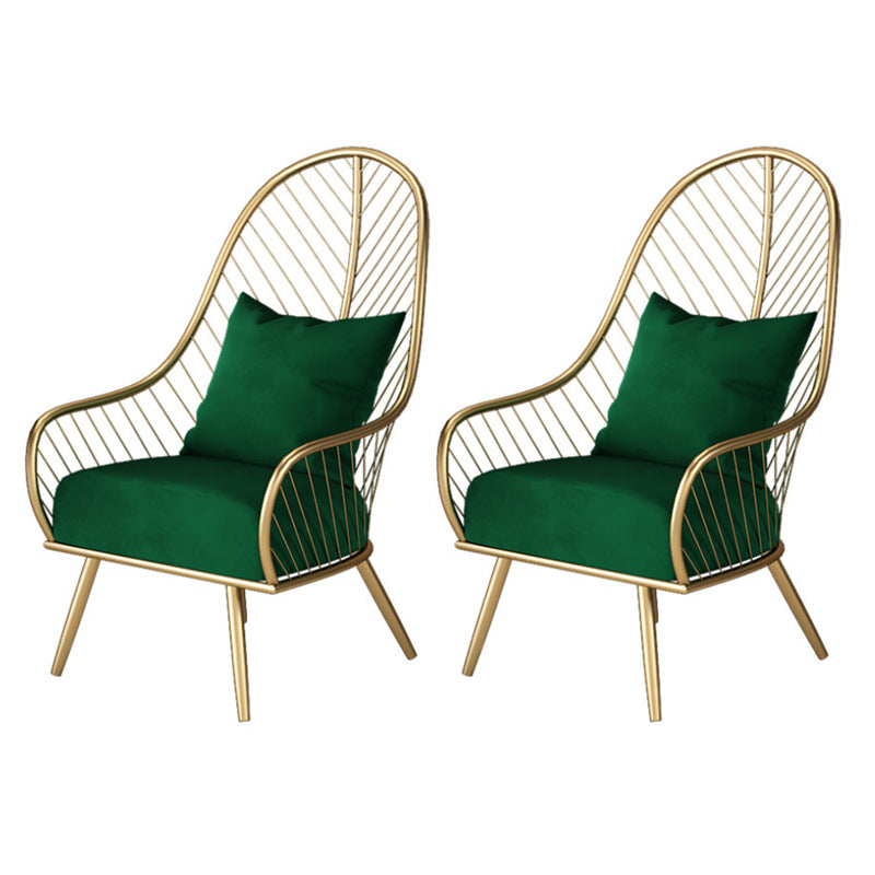 Glam Accent Chair Living Room Reclining Basic Four Legs Pillow Back Parsons Chair Green 2 Piece Set Clearhalo 'Accent Chairs' 'accent_chairs' 'Chairs & Seating' 'furn' 'furn_accent_chairs' 'Furniture' 'Living Room Furniture' 6656198