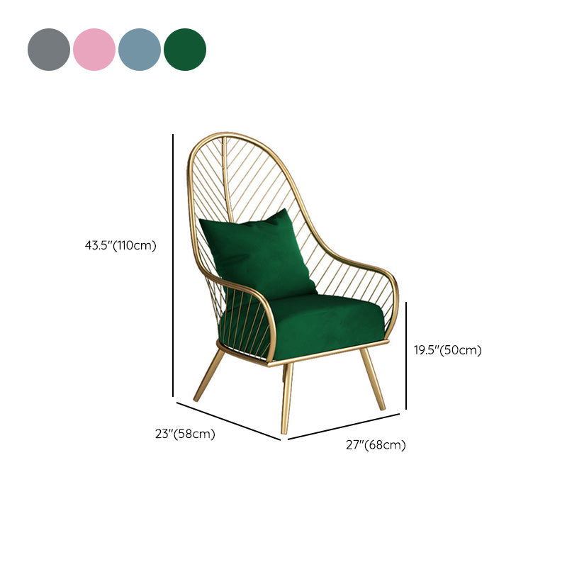 Glam Accent Chair Living Room Reclining Basic Four Legs Pillow Back Parsons Chair Clearhalo 'Accent Chairs' 'accent_chairs' 'Chairs & Seating' 'furn' 'furn_accent_chairs' 'Furniture' 'Living Room Furniture' 6656201