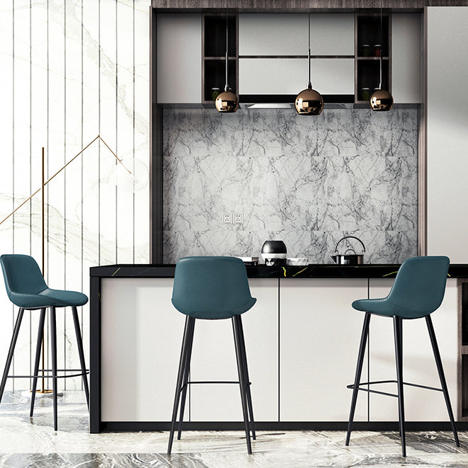 Lederen barkruk moderne rugleuning kruk voor bristol met metalen benen