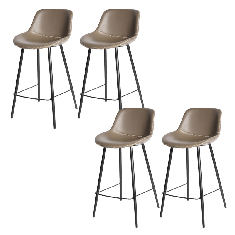 Lederen barkruk moderne rugleuning kruk voor bristol met metalen benen