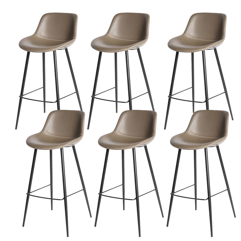 Lederen barkruk moderne rugleuning kruk voor bristol met metalen benen