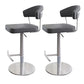Leather Bar Stool Adjustable Backrest Counter Stool for Bristol With Cushion Gray 2 Piece Set Clearhalo 'Bar Furniture' 'Bar Stools' 'bar_stools' 'furn' 'furn_bar_stools' 'Furniture' 'Kitchen & Dining Furniture' 6661323