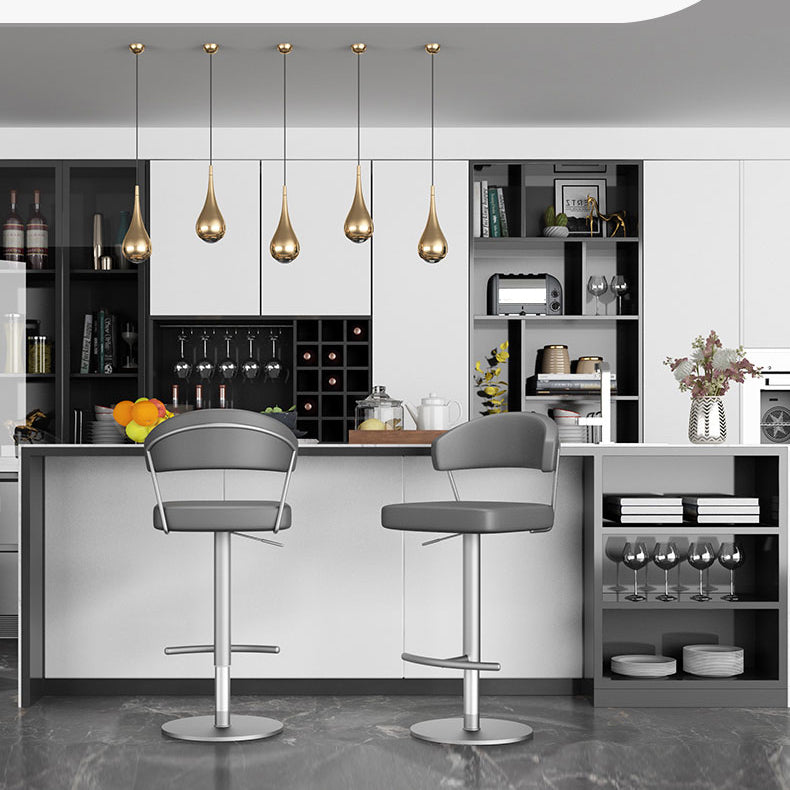 Leather Bar Stool Adjustable Backrest Counter Stool for Bristol With Cushion Clearhalo 'Bar Furniture' 'Bar Stools' 'bar_stools' 'furn' 'furn_bar_stools' 'Furniture' 'Kitchen & Dining Furniture' 6661324