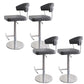 Leather Bar Stool Adjustable Backrest Counter Stool for Bristol With Cushion Gray 4 Piece Set Clearhalo 'Bar Furniture' 'Bar Stools' 'bar_stools' 'furn' 'furn_bar_stools' 'Furniture' 'Kitchen & Dining Furniture' 6661325