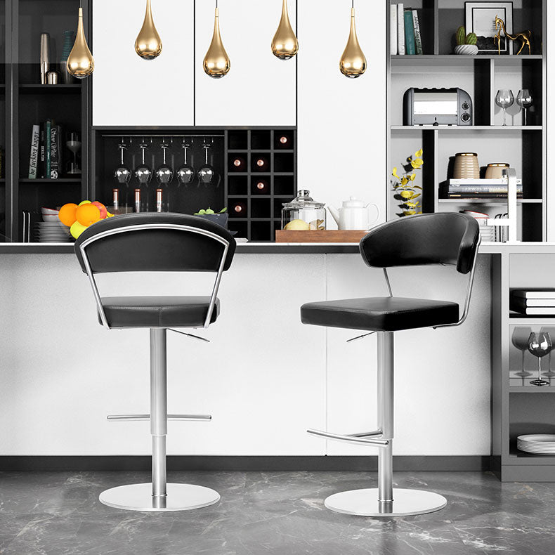 Leather Bar Stool Adjustable Backrest Counter Stool for Bristol With Cushion Clearhalo 'Bar Furniture' 'Bar Stools' 'bar_stools' 'furn' 'furn_bar_stools' 'Furniture' 'Kitchen & Dining Furniture' 6661326