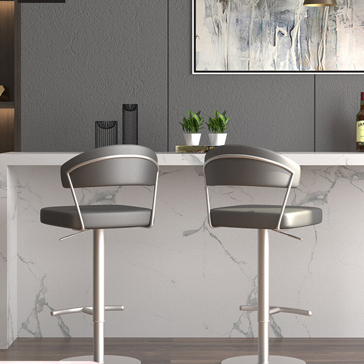 Leather Bar Stool Adjustable Backrest Counter Stool for Bristol With Cushion Clearhalo 'Bar Furniture' 'Bar Stools' 'bar_stools' 'furn' 'furn_bar_stools' 'Furniture' 'Kitchen & Dining Furniture' 6661328