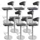 Leather Bar Stool Adjustable Backrest Counter Stool for Bristol With Cushion Gray 8 Piece Set Clearhalo 'Bar Furniture' 'Bar Stools' 'bar_stools' 'furn' 'furn_bar_stools' 'Furniture' 'Kitchen & Dining Furniture' 6661330