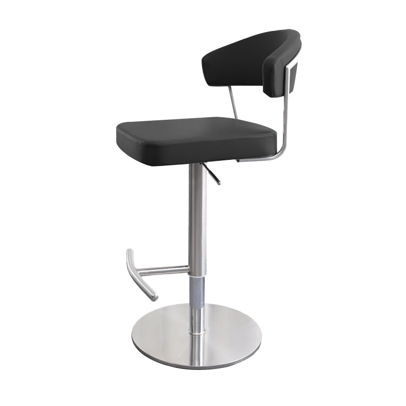 Leather Bar Stool Adjustable Backrest Counter Stool for Bristol With Cushion Black 1 Piece Clearhalo 'Bar Furniture' 'Bar Stools' 'bar_stools' 'furn' 'furn_bar_stools' 'Furniture' 'Kitchen & Dining Furniture' 6661332