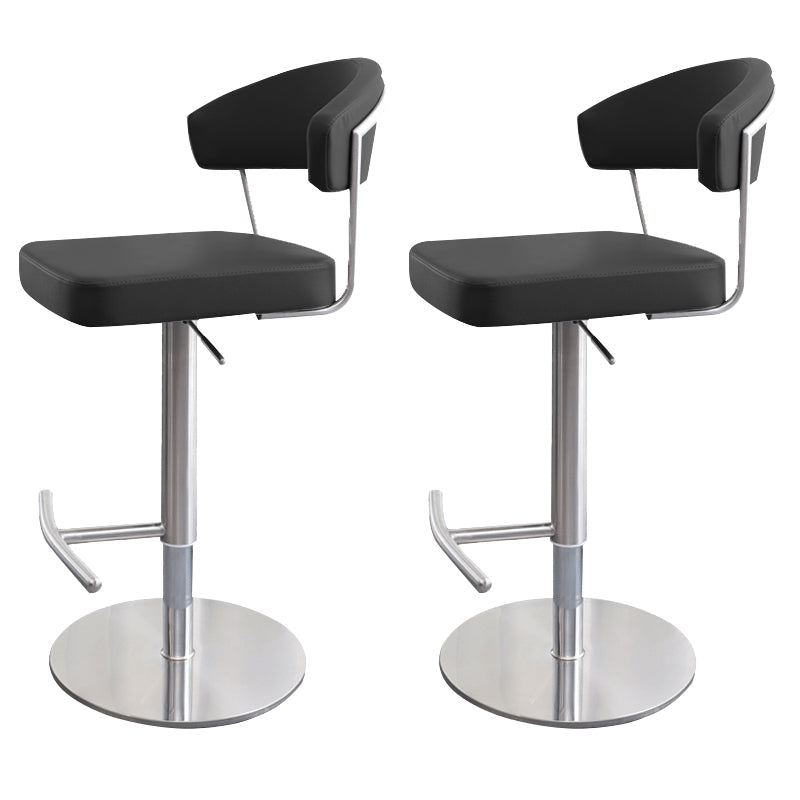 Leather Bar Stool Adjustable Backrest Counter Stool for Bristol With Cushion Black 2 Piece Set Clearhalo 'Bar Furniture' 'Bar Stools' 'bar_stools' 'furn' 'furn_bar_stools' 'Furniture' 'Kitchen & Dining Furniture' 6661333