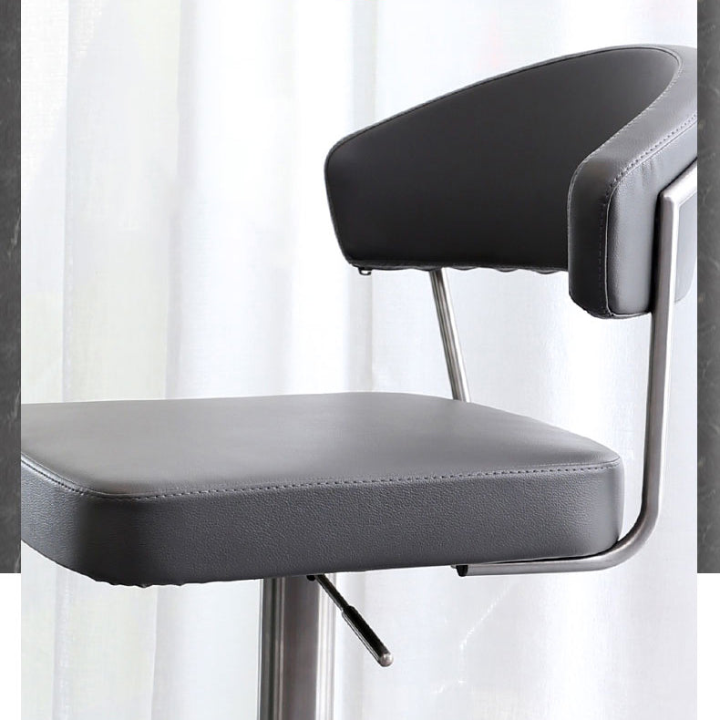 Leather Bar Stool Adjustable Backrest Counter Stool for Bristol With Cushion Clearhalo 'Bar Furniture' 'Bar Stools' 'bar_stools' 'furn' 'furn_bar_stools' 'Furniture' 'Kitchen & Dining Furniture' 6661334