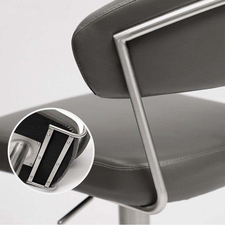 Leather Bar Stool Adjustable Backrest Counter Stool for Bristol With Cushion Clearhalo 'Bar Furniture' 'Bar Stools' 'bar_stools' 'furn' 'furn_bar_stools' 'Furniture' 'Kitchen & Dining Furniture' 6661335