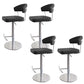 Leather Bar Stool Adjustable Backrest Counter Stool for Bristol With Cushion Black 4 Piece Set Clearhalo 'Bar Furniture' 'Bar Stools' 'bar_stools' 'furn' 'furn_bar_stools' 'Furniture' 'Kitchen & Dining Furniture' 6661336