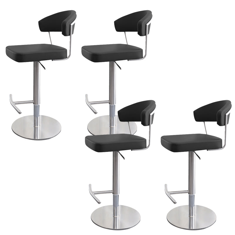 Leather Bar Stool Adjustable Backrest Counter Stool for Bristol With Cushion Black 4 Piece Set Clearhalo 'Bar Furniture' 'Bar Stools' 'bar_stools' 'furn' 'furn_bar_stools' 'Furniture' 'Kitchen & Dining Furniture' 6661336