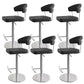 Leather Bar Stool Adjustable Backrest Counter Stool for Bristol With Cushion Black 6 Piece Set Clearhalo 'Bar Furniture' 'Bar Stools' 'bar_stools' 'furn' 'furn_bar_stools' 'Furniture' 'Kitchen & Dining Furniture' 6661337