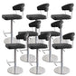 Leather Bar Stool Adjustable Backrest Counter Stool for Bristol With Cushion Black 8 Piece Set Clearhalo 'Bar Furniture' 'Bar Stools' 'bar_stools' 'furn' 'furn_bar_stools' 'Furniture' 'Kitchen & Dining Furniture' 6661338