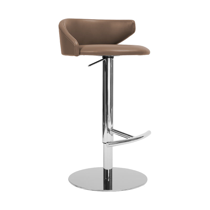 Industrial Leather Bar Stool Adjustable Height Counter Stool for Bristol Brown 1 Piece Clearhalo 'Bar Furniture' 'Bar Stools' 'bar_stools' 'furn' 'furn_bar_stools' 'Furniture' 'Kitchen & Dining Furniture' 6661361