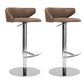 Industrial Leather Bar Stool Adjustable Height Counter Stool for Bristol Brown 2 Piece Set Clearhalo 'Bar Furniture' 'Bar Stools' 'bar_stools' 'furn' 'furn_bar_stools' 'Furniture' 'Kitchen & Dining Furniture' 6661363