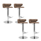 Industrial Leather Bar Stool Adjustable Height Counter Stool for Bristol Brown 4 Piece Set Clearhalo 'Bar Furniture' 'Bar Stools' 'bar_stools' 'furn' 'furn_bar_stools' 'Furniture' 'Kitchen & Dining Furniture' 6661364