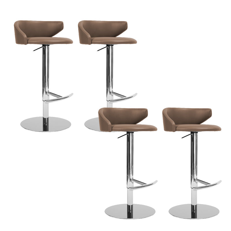 Industrial Leather Bar Stool Adjustable Height Counter Stool for Bristol Brown 4 Piece Set Clearhalo 'Bar Furniture' 'Bar Stools' 'bar_stools' 'furn' 'furn_bar_stools' 'Furniture' 'Kitchen & Dining Furniture' 6661364