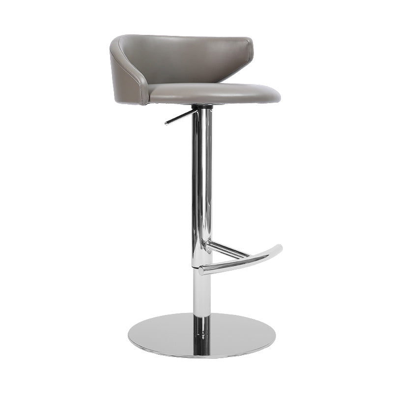 Industrial Leather Bar Stool Adjustable Height Counter Stool for Bristol Gray 1 Piece Clearhalo 'Bar Furniture' 'Bar Stools' 'bar_stools' 'furn' 'furn_bar_stools' 'Furniture' 'Kitchen & Dining Furniture' 6661370