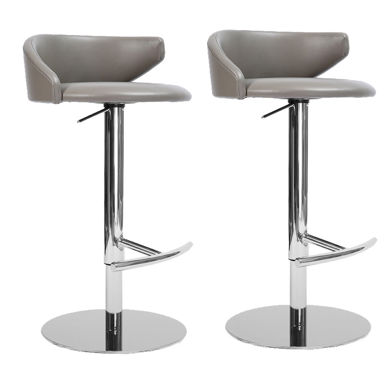 Industrial Leather Bar Stool Adjustable Height Counter Stool for Bristol Gray 2 Piece Set Clearhalo 'Bar Furniture' 'Bar Stools' 'bar_stools' 'furn' 'furn_bar_stools' 'Furniture' 'Kitchen & Dining Furniture' 6661372