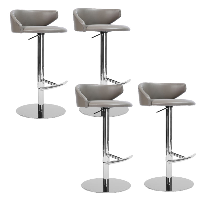 Industrial Leather Bar Stool Adjustable Height Counter Stool for Bristol Gray 4 Piece Set Clearhalo 'Bar Furniture' 'Bar Stools' 'bar_stools' 'furn' 'furn_bar_stools' 'Furniture' 'Kitchen & Dining Furniture' 6661375