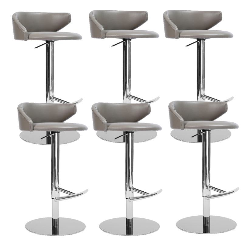 Industrial Leather Bar Stool Adjustable Height Counter Stool for Bristol Gray 6 Piece Set Clearhalo 'Bar Furniture' 'Bar Stools' 'bar_stools' 'furn' 'furn_bar_stools' 'Furniture' 'Kitchen & Dining Furniture' 6661377