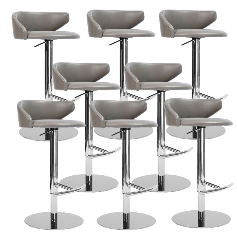 Industrial Leather Bar Stool Adjustable Height Counter Stool for Bristol Gray 8 Piece Set Clearhalo 'Bar Furniture' 'Bar Stools' 'bar_stools' 'furn' 'furn_bar_stools' 'Furniture' 'Kitchen & Dining Furniture' 6661378