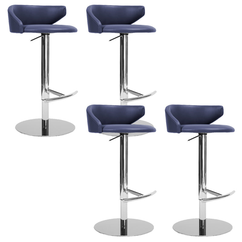 Industrial Leather Bar Stool Adjustable Height Counter Stool for Bristol Blue 4 Piece Set Clearhalo 'Bar Furniture' 'Bar Stools' 'bar_stools' 'furn' 'furn_bar_stools' 'Furniture' 'Kitchen & Dining Furniture' 6661381