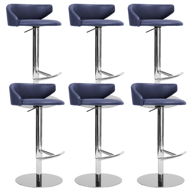 Industrial Leather Bar Stool Adjustable Height Counter Stool for Bristol Blue 6 Piece Set Clearhalo 'Bar Furniture' 'Bar Stools' 'bar_stools' 'furn' 'furn_bar_stools' 'Furniture' 'Kitchen & Dining Furniture' 6661382