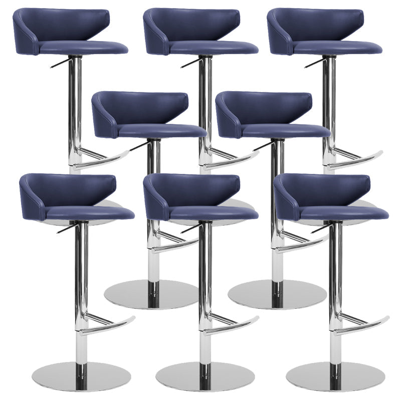Industrial Leather Bar Stool Adjustable Height Counter Stool for Bristol Blue 8 Piece Set Clearhalo 'Bar Furniture' 'Bar Stools' 'bar_stools' 'furn' 'furn_bar_stools' 'Furniture' 'Kitchen & Dining Furniture' 6661383