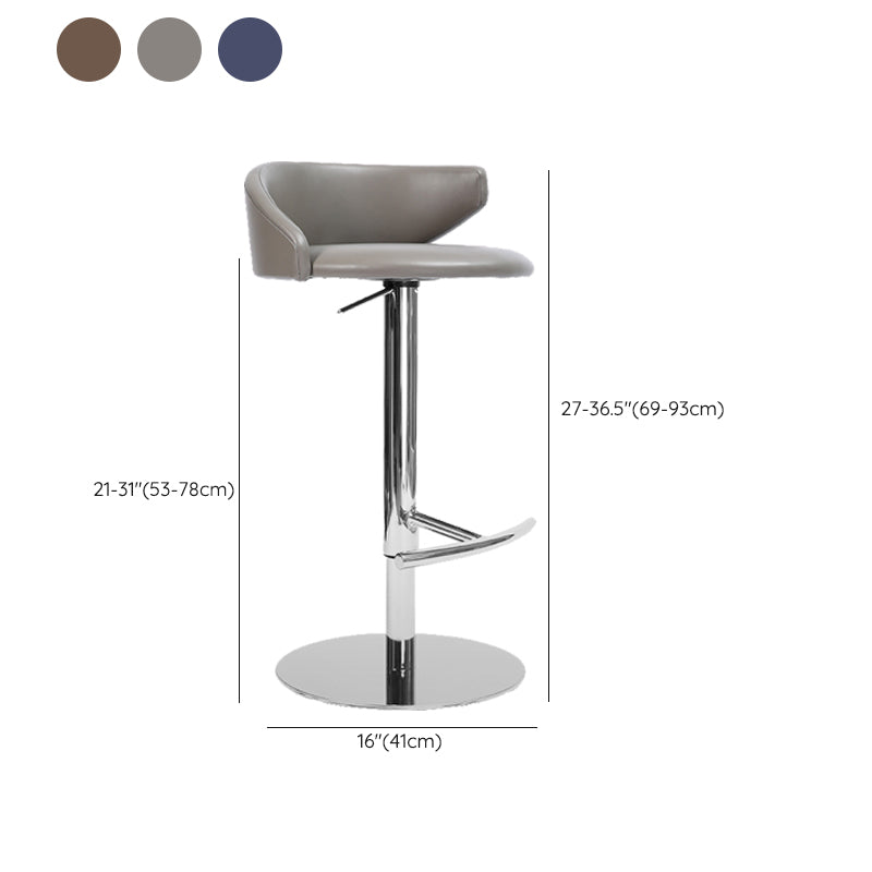 Industrial Leather Bar Stool Adjustable Height Counter Stool for Bristol Clearhalo 'Bar Furniture' 'Bar Stools' 'bar_stools' 'furn' 'furn_bar_stools' 'Furniture' 'Kitchen & Dining Furniture' 6661384