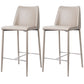 Modern Backrest Bar Stool Leather Metal Base Counter Stool for Living Room