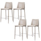 Modern Backrest Bar Stool Leather Metal Base Counter Stool for Living Room