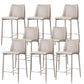 Modern Backrest Bar Stool Leather Metal Base Counter Stool for Living Room