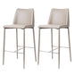 Modern Backrest Bar Stool Leather Metal Base Counter Stool for Living Room