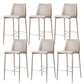 Modern Backrest Bar Stool Leather Metal Base Counter Stool for Living Room