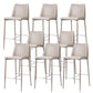 Modern Backrest Bar Stool Leather Metal Base Counter Stool for Living Room