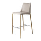 Modern Backrest Bar Stool Leather Metal Base Counter Stool for Living Room