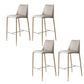Modern Backrest Bar Stool Leather Metal Base Counter Stool for Living Room