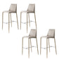 Modern Backrest Bar Stool Leather Metal Base Counter Stool for Living Room