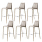 Modern Backrest Bar Stool Leather Metal Base Counter Stool for Living Room