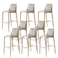 Modern Backrest Bar Stool Leather Metal Base Counter Stool for Living Room
