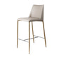Modern Backrest Bar Stool Leather Metal Base Counter Stool for Living Room