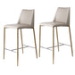 Modern Backrest Bar Stool Leather Metal Base Counter Stool for Living Room