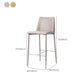 Modern Backrest Bar Stool Leather Metal Base Counter Stool for Living Room