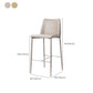 Modern Backrest Bar Stool Leather Metal Base Counter Stool for Living Room