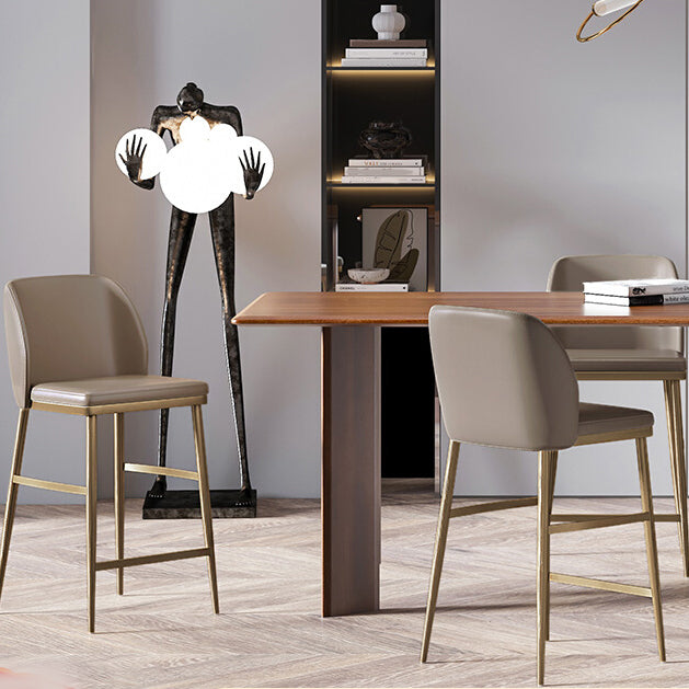 Glam Bar Stool Low Back Leather Counter Stool for Living Room Clearhalo 'Bar Furniture' 'Bar Stools' 'bar_stools' 'furn' 'furn_bar_stools' 'Furniture' 'Kitchen & Dining Furniture' 6661422