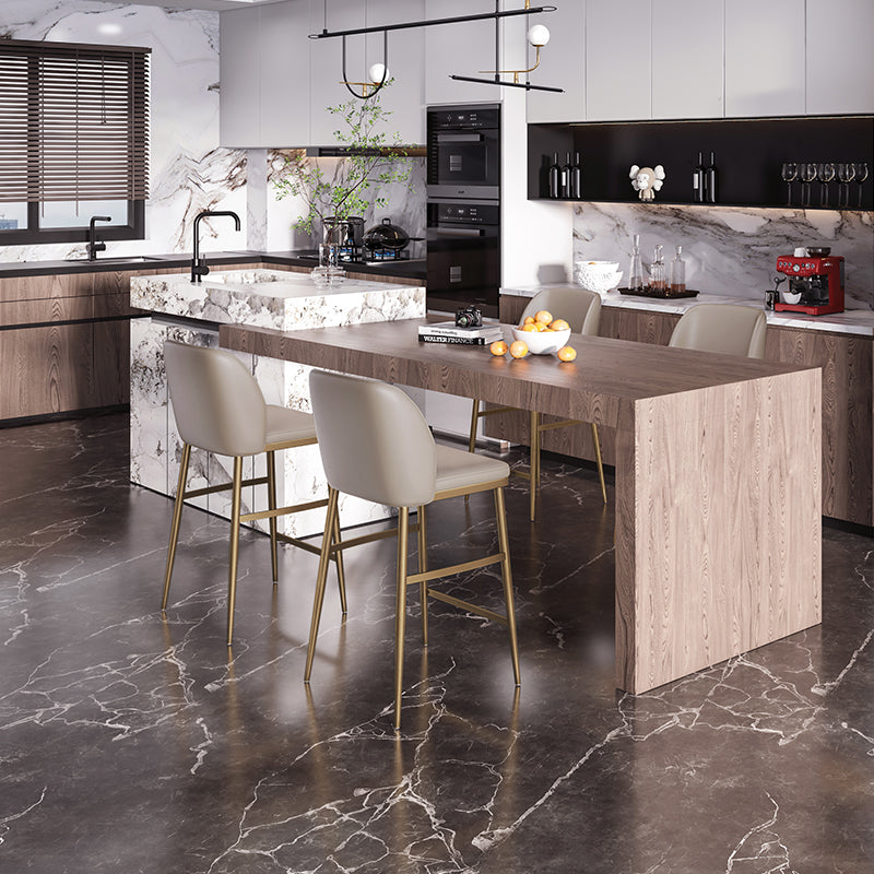 Glam Bar Stool Low Back Leather Counter Stool for Living Room Clearhalo 'Bar Furniture' 'Bar Stools' 'bar_stools' 'furn' 'furn_bar_stools' 'Furniture' 'Kitchen & Dining Furniture' 6661425